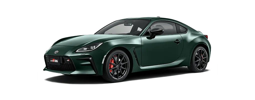 Deep green Toyota GR86 sports car