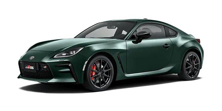 Deep green Toyota GR86 sports car